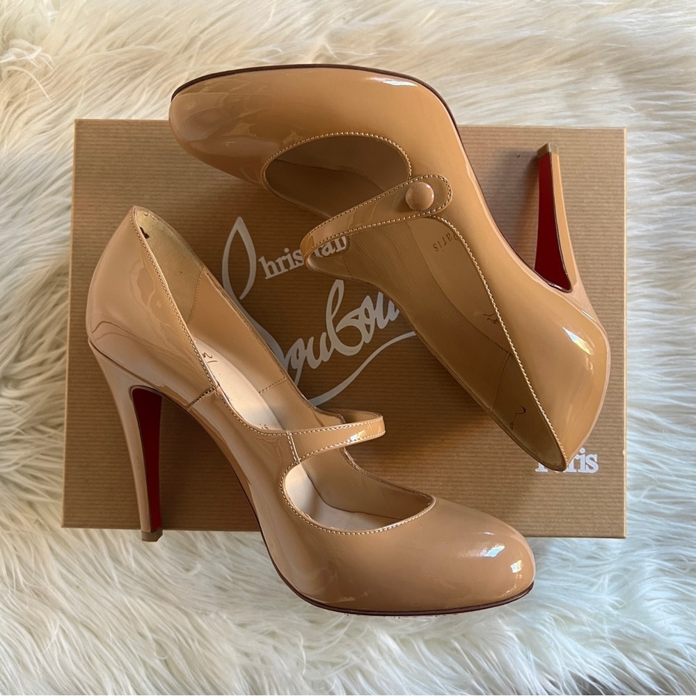 Christian Louboutin Nude Patent Leather Heels